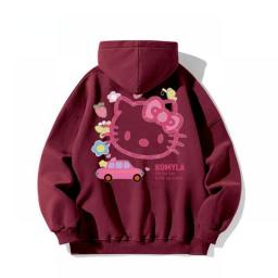 Sanrio Hello Kitty Hoodies Women Kawaii Oversize Zipper Letter Embroidery Sweatshirts Autumn Y2K Long Sleeve Hooded Jackets Tops