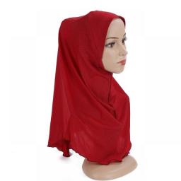 Adults Or Big Girls Medium Size 62*62cm Prayer Hijab Muslim Instant Scarf Islamic Headscarf Hat Amira Pull On Headwrap Shawls
