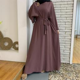 Muslim Fashion Dubai Abaya Long Hijab Dresses With Belt Islam Clothing Abayas African Dresses For Women Kaftan Robe Musulmane