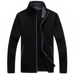 2022 Autumn Winter Men's Sweater Coat Faux Fur Wool Sweater Jackets Men Zipper Knitted Thick Coat Warm Casual Knitwear Cardigan