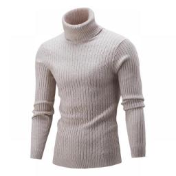 Autumn And Winter Men's Warm Sweater Long Sleeve Turtleneck Sweater Retro Knitted Sweater Pullover Sweater