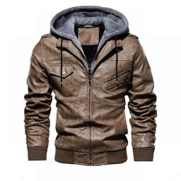 Men Vintage Motorcycle Jacket 2021 Men's Bomber Fleece Leather Jackets Thick Coat Male Winter Warm Fashion Pu Leather Outerwear