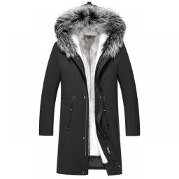 AYUNSUE Winter Jacket Men Clothing Genuine Shearling Jackets 2020 Male Cross Mink Fur Coat Long Hooded Parka Veste Homme LXR830