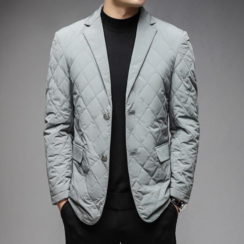 MLSHP White Duck Down Men's Blazer Luxury Solid Color Single Breasted Casual Man Coats Spring Autumn Down Male Jackets 3XL