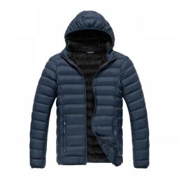 Winter Man Warm Jacket Packable Light Mens Down Puffer Ski Coat Padded Outwear Solid Jackets Male Windproof Parka Detachable Hat
