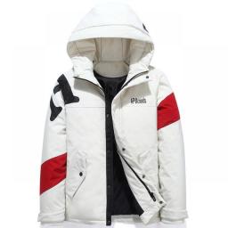 Street Patchwork Men Down Jacket 2023 New Winter Thicken Parka Coat Fashion Casual Hooded Down Jackets Mens Trend Zipper Parkas