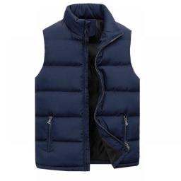 Zipper Solid Color Sleeveless Jackets For Men Winter Coat Waistcoat Body Warmer Vest Male Padded Workwear Casual Jackets Coat