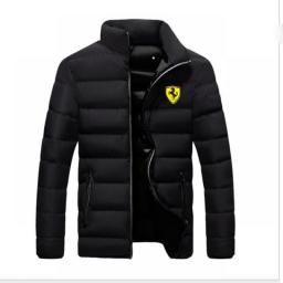 Autumn And Winter 2023 Men's Printed Ferrari Jacket, Down Cotton Jacket, Casual Fashion Men's Hooded Zipper Top