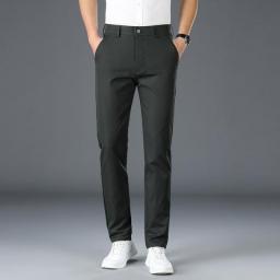 2022 Men's Spring Summer Fashion Business Casual Long Pants Suit Pants Male Elastic Straight Formal Trousers Plus Big Size 30-40