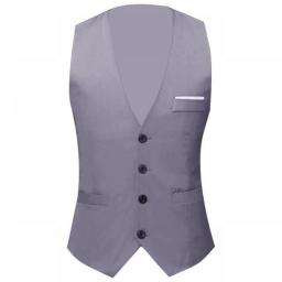 Durable Vest Suit Casual Wear Formal Vest Comfortable Men Sleeveless Suit  Non-shrink