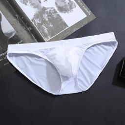 Men's Underwear Briefs Hip Lifting Solid Color Youth Ice Silk Ultra Thin Transparent Low Waist Breathable Sexy Men's Panties