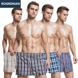 8 Pcs Mens Underwear Boxers Shorts Casual Cotton Sleep Underpants Quality Plaid Loose Comfortable Homewear Striped Arrow Panties