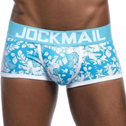 JOCKMAIL High Quality Cotton Men's Underwear Fashion Low Waist Plus Size Boxer Shorts Solid Color Belt Male Underpants Trunks