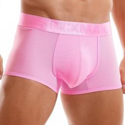 JOCKMAIL Mens Boxer Sexy Underwear Calzoncillos Boxer Briefs Mesh Soft Underpants Male Panties Pouch Shorts Ice Silk Pants Short