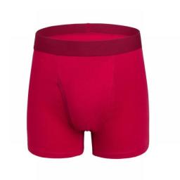 Men's Cotton Soft Breathable Boxer Briefs Solid Color U-Convex Crotch Opening Comfortable Elastic Boyshorts Underpants