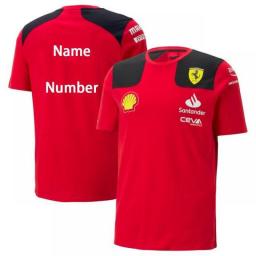 Ferrari- T -shirt With 3d Print For Children Breathable Sportswear With Informal Round Neck Short Sleeve New Season 2023
