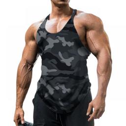 Summer Camouflage Vest Men's Tank Top Breathable Bodybuilding Tee Gym Vest Sleeveless Men T-shirt Fashion Crew Neck Fitness Tee