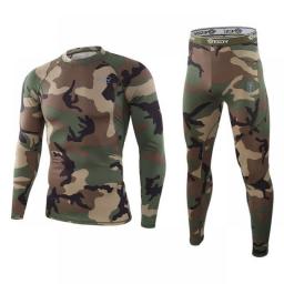 Thermal Underwear Men Winter Fleece Warm Tights Compression Quick Drying Thermo Lingerie Set Long Johns Man Camouflage Clothing