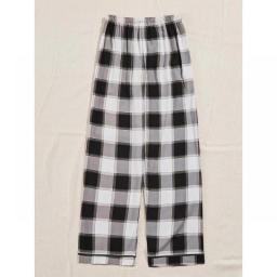 Women's Plaid Loose Drawstring Long Pajama Pants For Spring And Autumn Home Wear