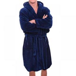 Attractive  Men Sleepwear Sleepwear Hooded Warm Male Bath Robe Coldproof Homewear Bath Robe For Families