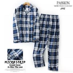 Men's Home Suits Long-sleeved Trousers Suits For Autumn And Winter Pijamas For Men Flannel Plaid Design Pajamas For Men