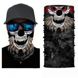 Joker Clown Seamless Skull Magic Headband Sports Bandana Hijab Tube Neck Gaiter Cycling Hiking Face Mask Scarf Bicycle  Headwear