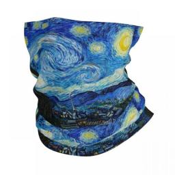 Starry Night Bandana Neck Gaiter Printed Van Gogh Galaxy Balaclavas Mask Scarf Warm Headband Running Men Women Adult Washable