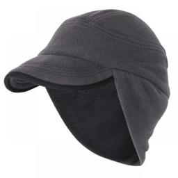 Connectyle Men's Women Winter Warm Skull Cap Outdoor Windproof Soft Fleece Earflap Beanie Daily Hats With Visor