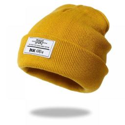 Men's Knitted Hats Ladies All-match Outdoor Warm Knitted Sweater Hat Candy Color Patch Hip-hop Cold Hat Unisex