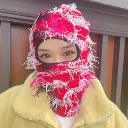 Balaclava Distressed Knitted Full Face Ski Mask Shiesty Mask Camouflage Balaclava Fleece Fuzzy Balaclava Ski Balaclava