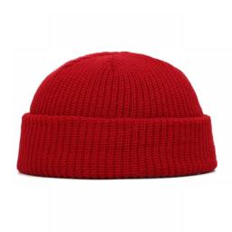 Knitted Beanie Hat Solid Soft Stretchy Caps For Autumn Winter Men Short Head Caps Outdoor Warm Melon Street Beanies Women Hats