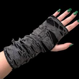 1Pair Punk Broken Slit Gothic Unisex Glove Fingerless Cuff Ninja Sport Hole Mitten Cool Women Men Hollow Out Rock Gloves