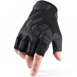 Tactical Mittens Half Finger Gloves Fingerless SWAT Glove Army Military Rubber Protective Airsoft Bicycle Shooting Driving Men
