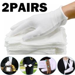 10Pcs White Cotton Work Gloves For Dry Hands Handling Film SPA Gloves Ceremonial High Stretch Gloves Household Cleaning Tools
