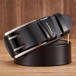 High Quality Genuine Leather Belts For Men Brand Strap Male Double Pin Buckle Fancy Vintage Jeans Belt Cowboy Cintos