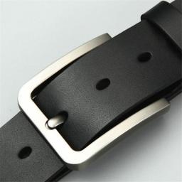 New Business Leisure Men's Alloy Square Pin Buckle Belts Male Famous Brand Luxury Designer Genuine Leather Jeans Belts For Men