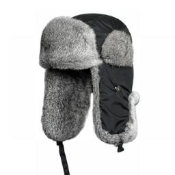 New Russia Winter Real Fur Hat Men Outdoor Windproof Super Warm Real Rabbit Fur Bomber Hats Natural Soft Natural Rabbit Fur Caps
