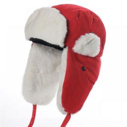 Soviet Military Badge Russian Ushanka Bomber Hat Pilot Hat Faux Rabbit Winter Hat With Fur Earmuffs Snow Hat Cycling Cap Ski Cap