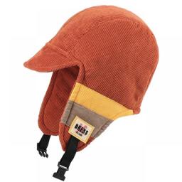 CAMOLAND Retro Corduroy Trapper Pilot Hat Women Men Winter Snowboard Earflap Caps Thermal Bomber Hats With Detachable Goggles