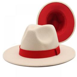 Hats For Women Classic Luxury Wool Felt Vintage Church Ladies Panama Fedora Hats Men Solid Wide Brim Wedding Jazz Top Hats New