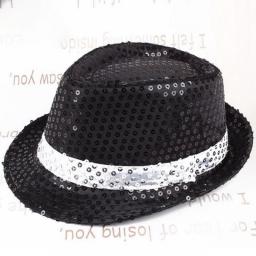 58cm Sequin Street Dance Korean Version Jazz Hat Solid Color Fashion Summer New Unisex Simple Performance Props Hat