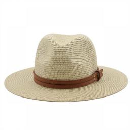 Fashion Panama Hats For Women Summer Breathable Large Wide Brim Straw Sun Hat UPF50 UV Protection Men Luffy Straw Fedora Hats