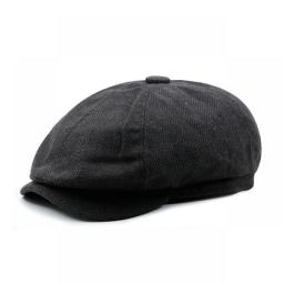 2022 Autumn And Winter Warm Flat Peaked Cap Male Casual Octagonal Hat Man Restore Beret Hat Male Dad Newsboy Cap
