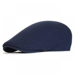 2023 Men Berets Fashion Beret Cotton Solid Color Soft Top Casual Beanie Retro Literary Forward Cap Peak Cap Driver Hat Gift