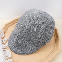 Men Summer Breathable Berets Soft Cotton And Linen Hat Windproof Street Newsboy Beret Hat Retro England Hats Peaked Painter Caps