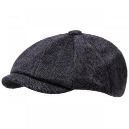 2023 Dad Winter Warm Felt Octagonal Cap Male Newsboy Hat Men Big Size Wool Berets