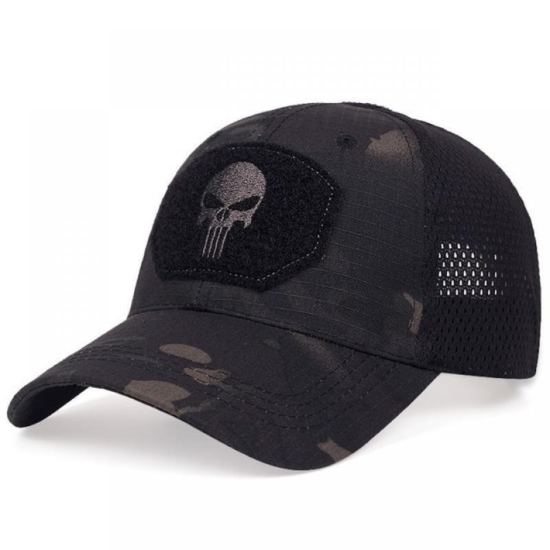 Men's Camo Seals Skull Tactical Baseball Caps for Women Summer Airsoft Military Outdoor Mesh Snapback Cap Sun Visor Trucker Hats