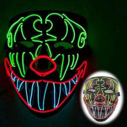 Halloween Luminous Neon Mask Led Mask Masque Masquerade Party Mask Glow In The Dark Purge Masks Cosplay Costume Supplies