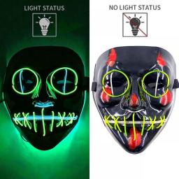 1P Scary Halloween Colplay Carnival Light Up Movie Mask Halloween Masquerade Party LED Face Masks For Adult Mask Glowing In Dark
