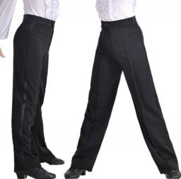 Black Latin Dance Pants For Men Modern Salsa Tango Ballroom Dancewear Professional Boys Adult Satin Latin Dance Trousers